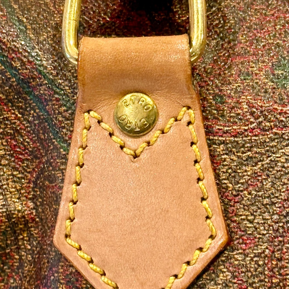 Vintage ETRO A Gorgeous EUC Paisley Print Luxury Italian Leather Satchel - Picture 9 of 14